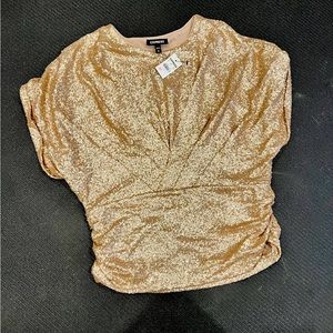 Express Gold Sequin Top - Size Medium - NYE Style ✨
